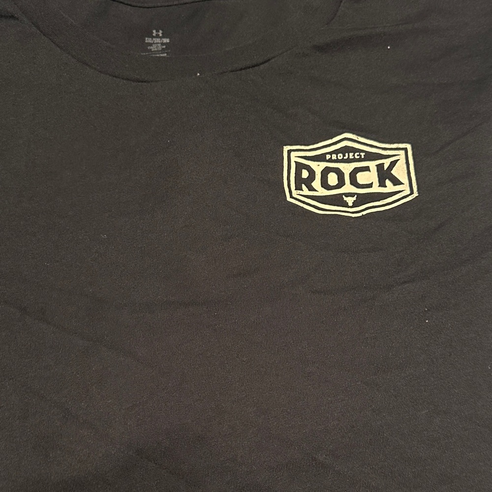Under Armour Project Rock Wrecking crew Black Tee with Gold Logo